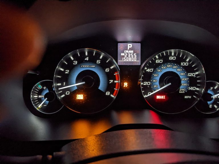 2013 Subaru Outback Check Engine Light And Brake Light Flashing