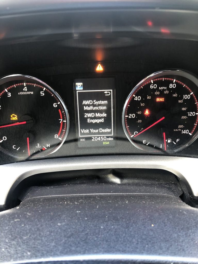 Check Engine And Awd Light on Toyota Rav4