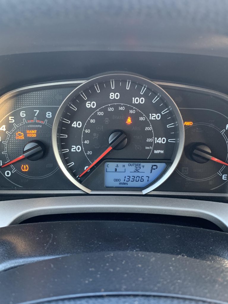 Check Engine Light And Awd Light on Rav4