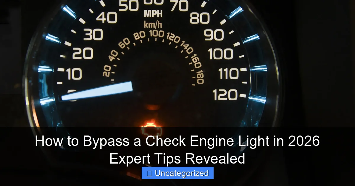 How to Bypass a Check Engine Light in 2026 Expert Tips Revealed