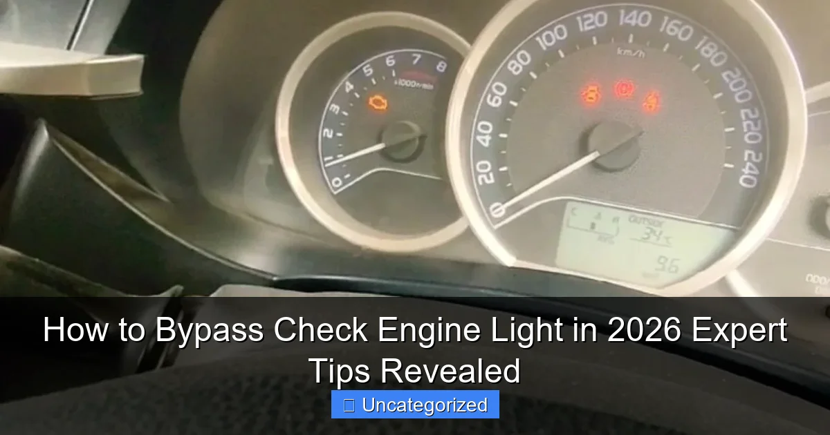 How to Bypass Check Engine Light in 2026 Expert Tips Revealed