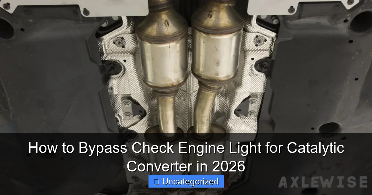 How to Bypass Check Engine Light for Catalytic Converter in 2026