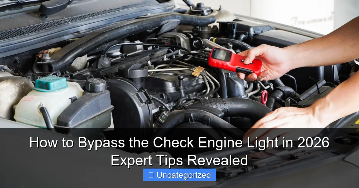How to Bypass the Check Engine Light in 2026 Expert Tips Revealed