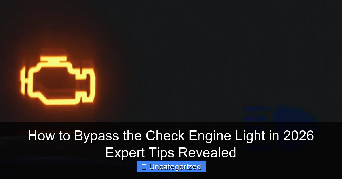 How to Bypass the Check Engine Light in 2026 Expert Tips Revealed