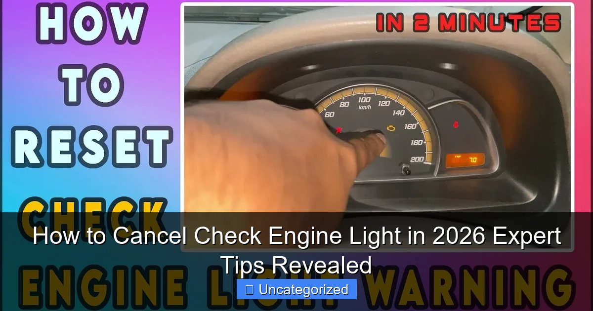 How to Cancel Check Engine Light in 2026 Expert Tips Revealed