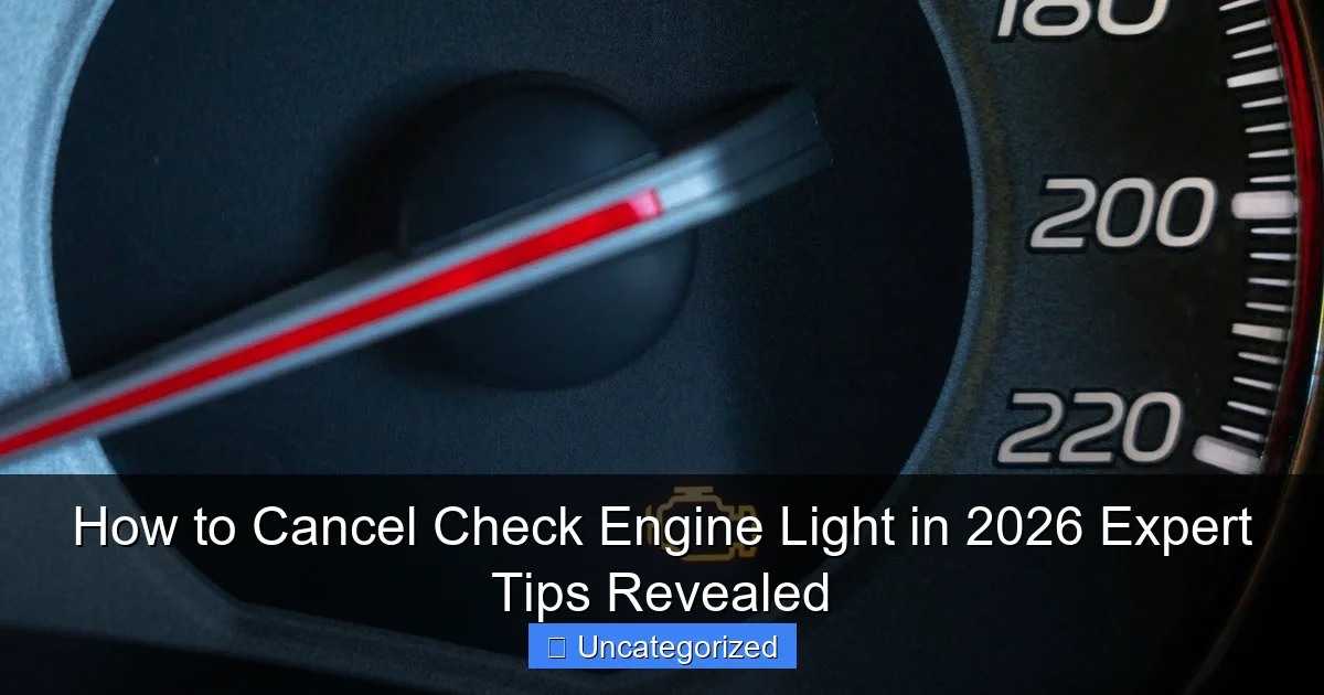 How to Cancel Check Engine Light in 2026 Expert Tips Revealed