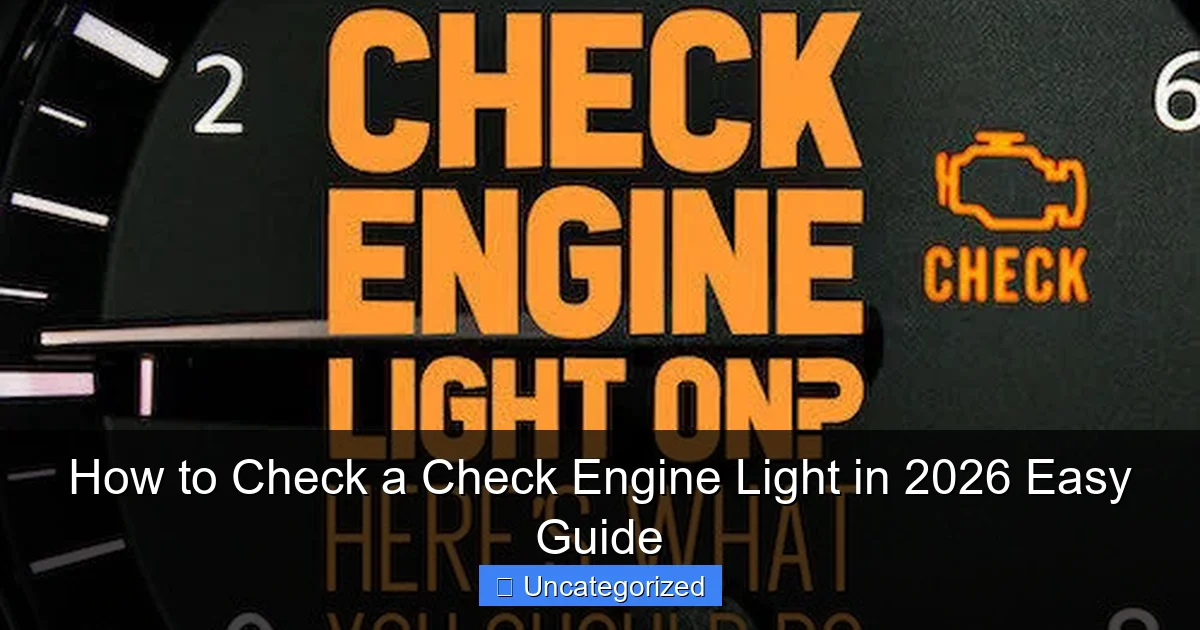 How to Check a Check Engine Light in 2026 Easy Guide