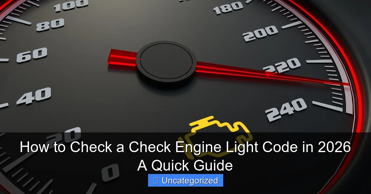 How to Check a Check Engine Light Code in 2026 A Quick Guide