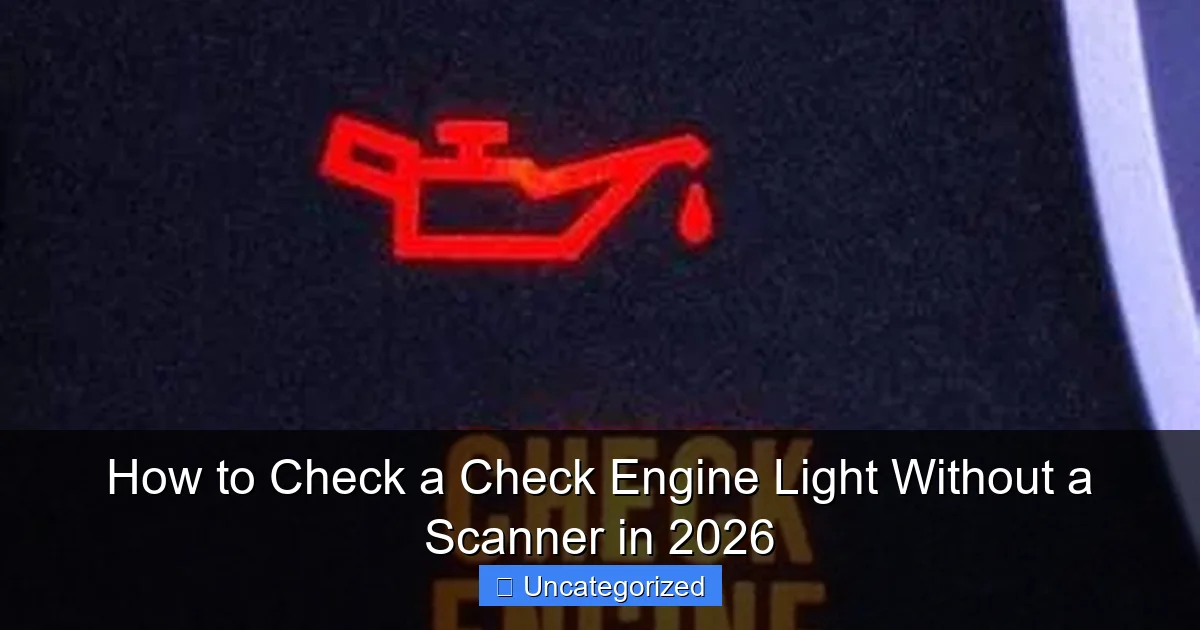 How to Check a Check Engine Light Without a Scanner in 2026
