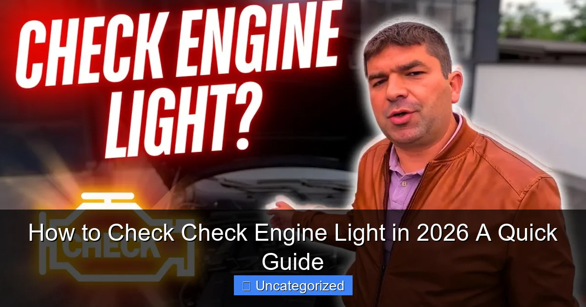 How to Check Check Engine Light in 2026 A Quick Guide