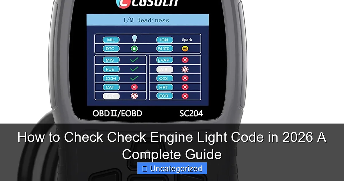 How to Check Check Engine Light Code in 2026 A Complete Guide