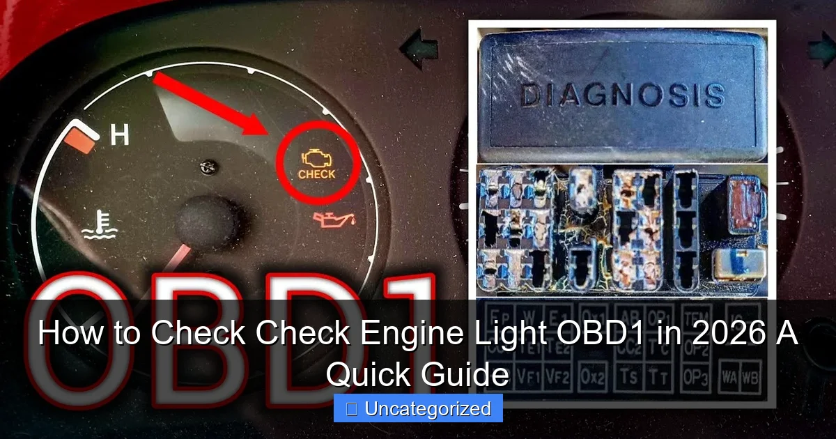 How to Check Check Engine Light OBD1 in 2026 A Quick Guide