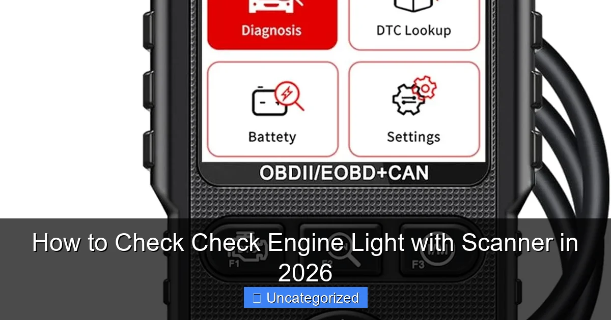 How to Check Check Engine Light with Scanner in 2026