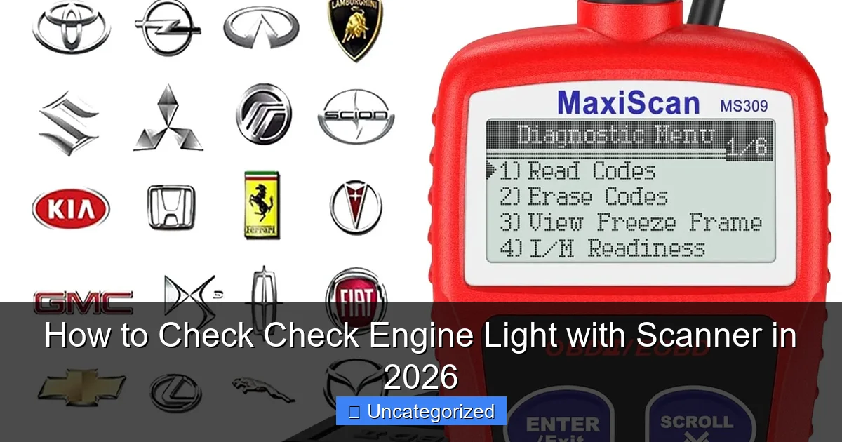 How to Check Check Engine Light with Scanner in 2026