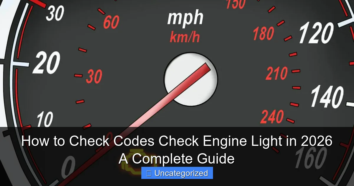 How to Check Codes Check Engine Light in 2026 A Complete Guide