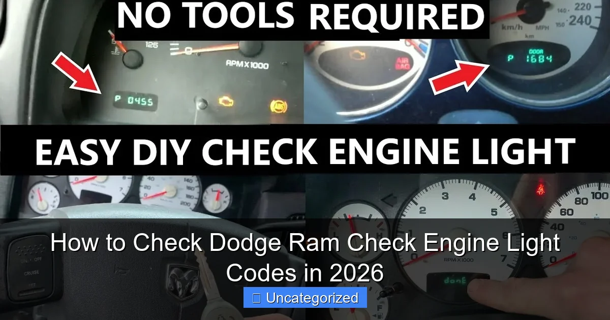 How to Check Dodge Ram Check Engine Light Codes in 2026