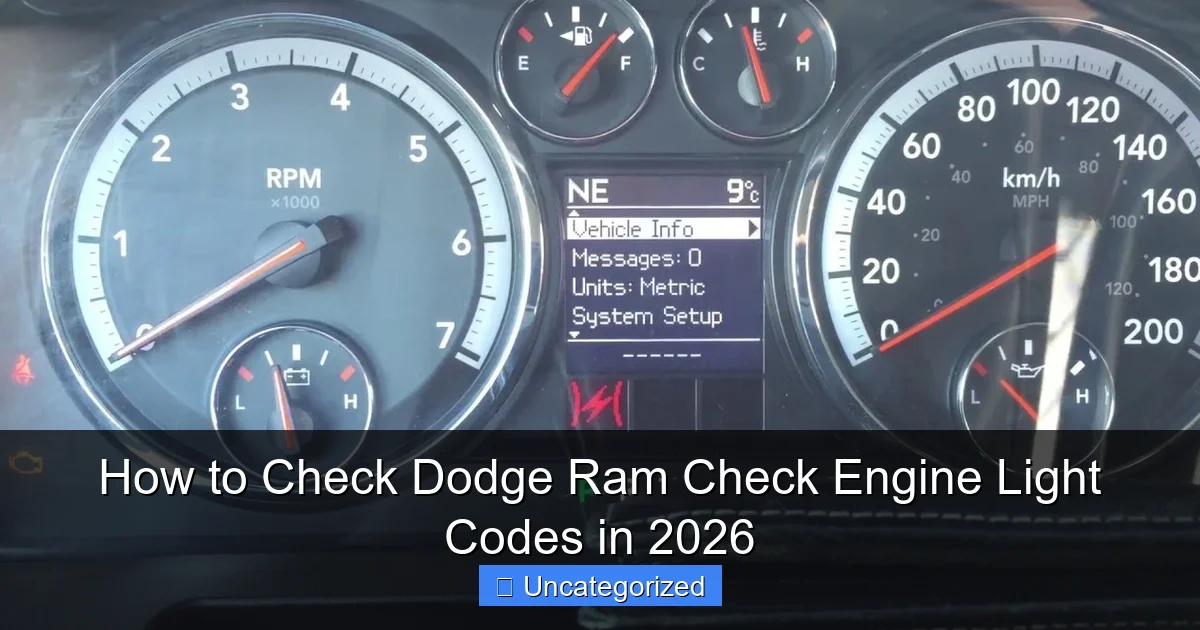 How to Check Dodge Ram Check Engine Light Codes in 2026