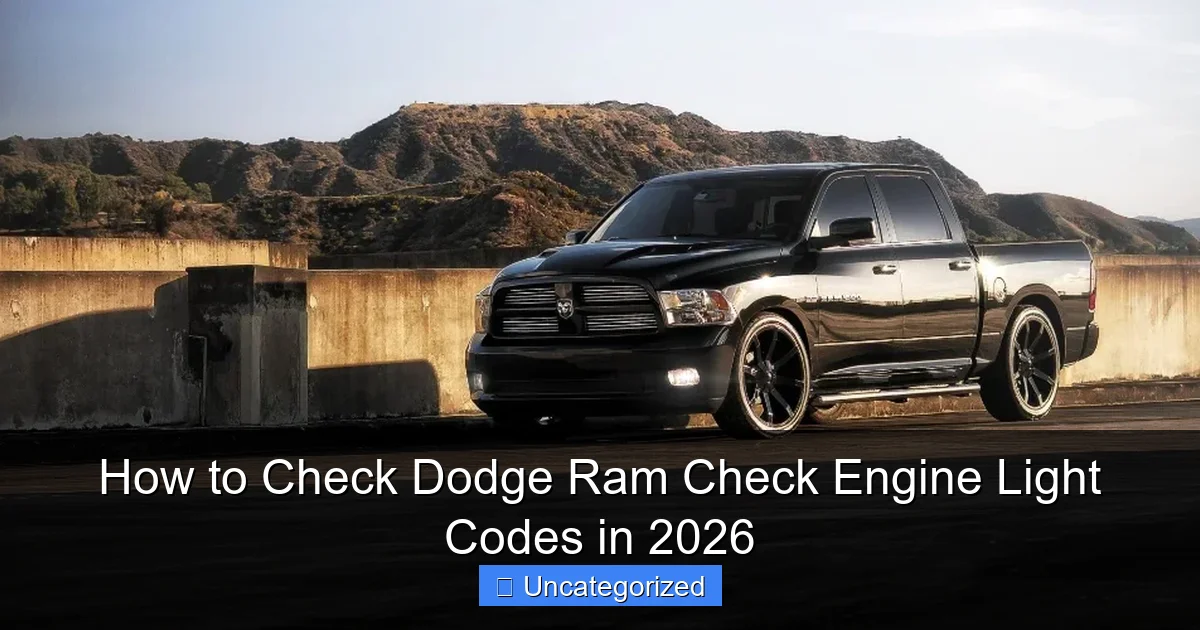 How to Check Dodge Ram Check Engine Light Codes in 2026