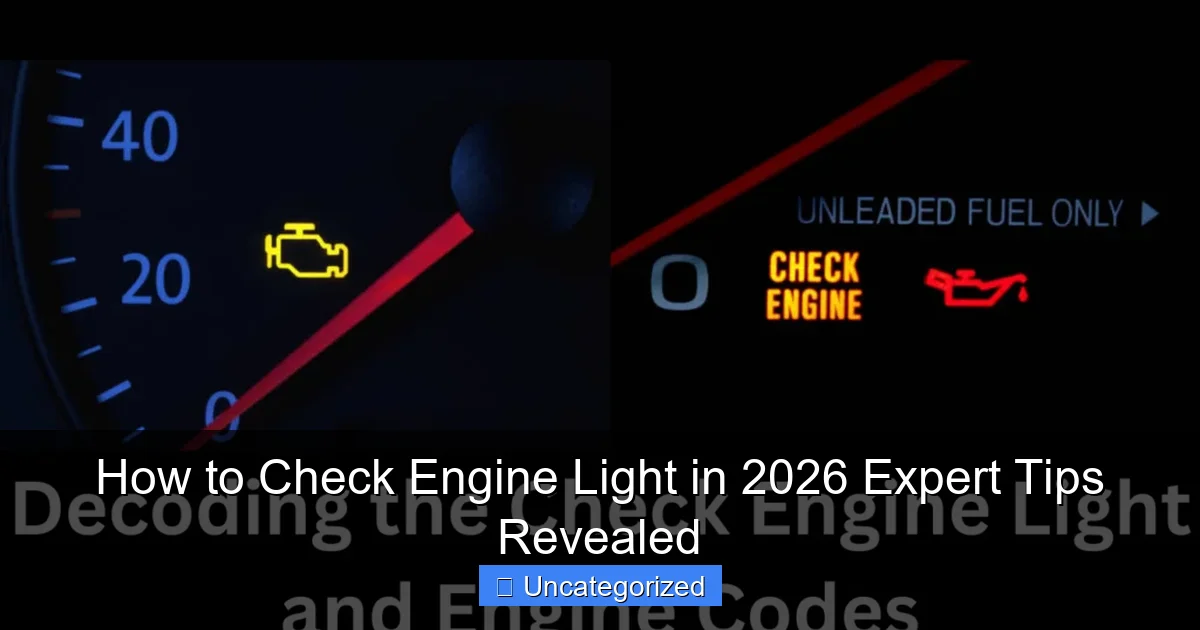 How to Check Engine Light in 2026 Expert Tips Revealed