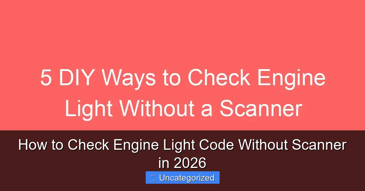 How to Check Engine Light Code Without Scanner in 2026