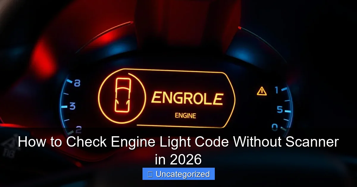 How to Check Engine Light Code Without Scanner in 2026