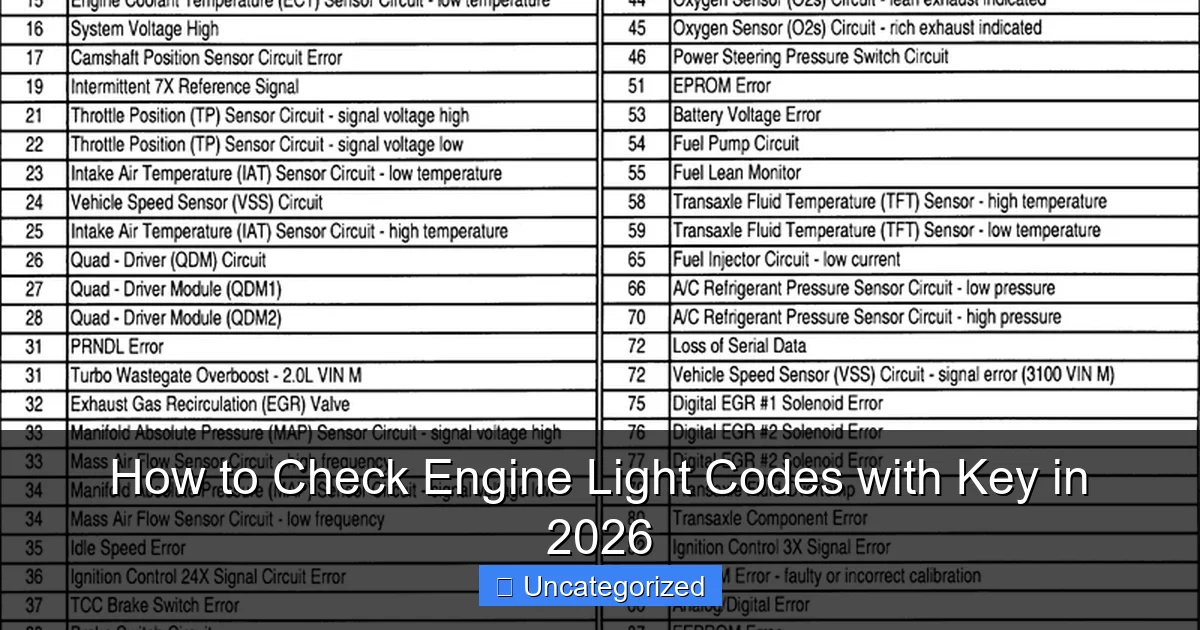 How to Check Engine Light Codes with Key in 2026