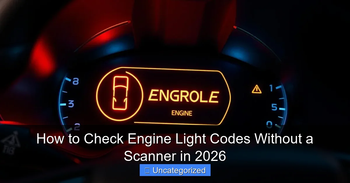 How to Check Engine Light Codes Without a Scanner in 2026