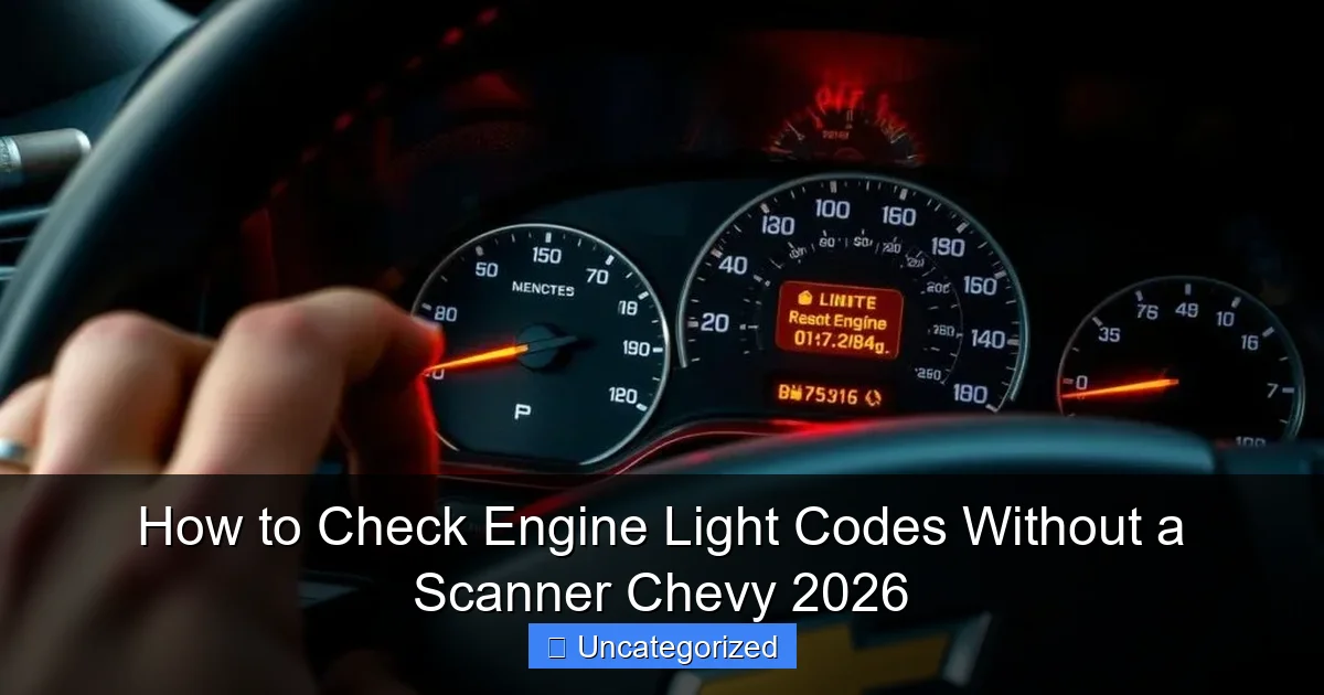 How to Check Engine Light Codes Without a Scanner Chevy 2026