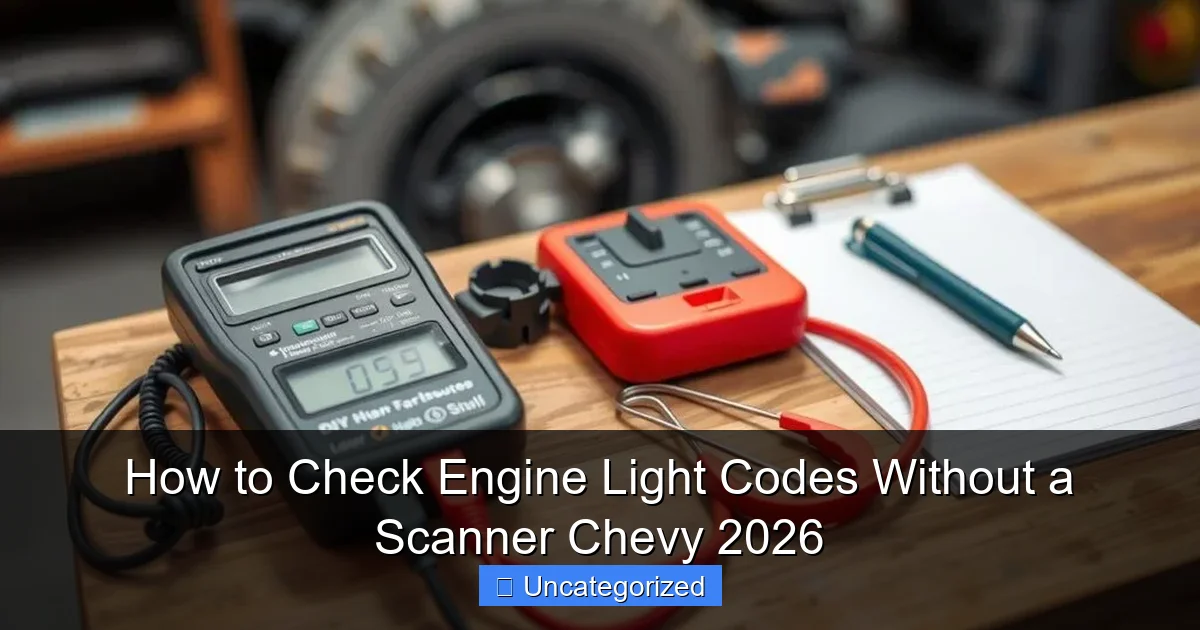 How to Check Engine Light Codes Without a Scanner Chevy 2026