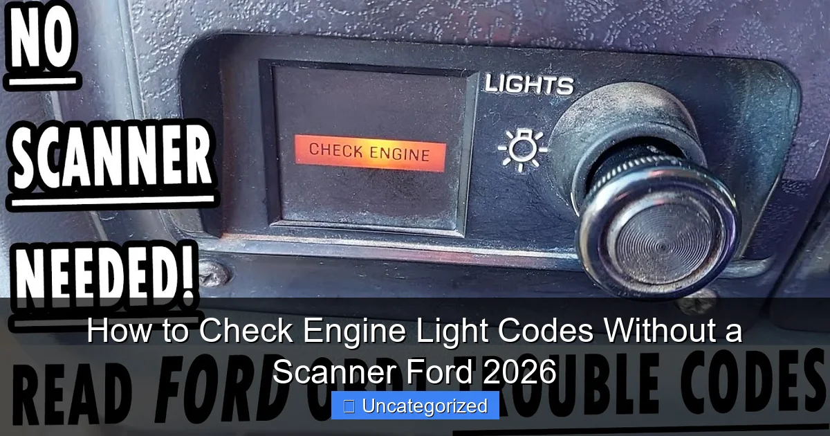How to Check Engine Light Codes Without a Scanner Ford 2026
