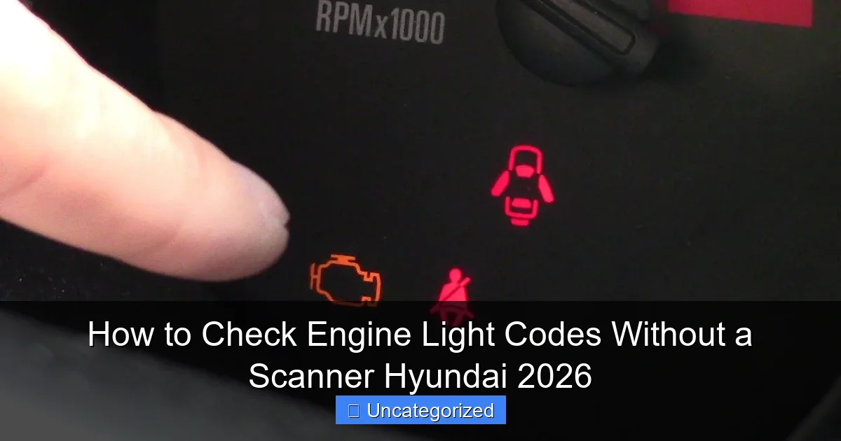 How to Check Engine Light Codes Without a Scanner Hyundai 2026