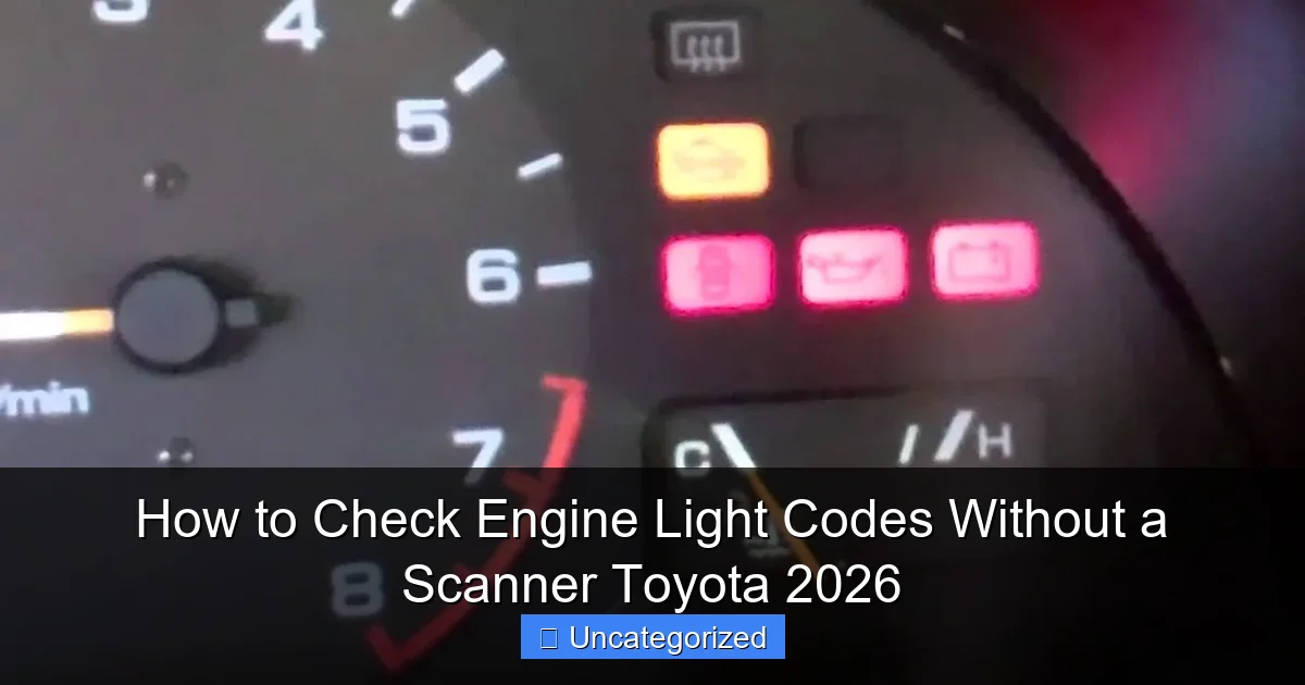 How to Check Engine Light Codes Without a Scanner Toyota 2026
