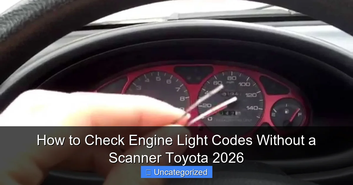 How to Check Engine Light Codes Without a Scanner Toyota 2026