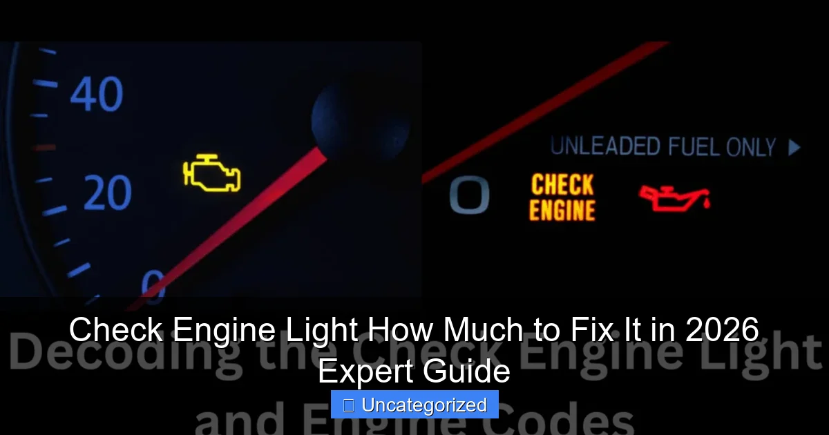 Check Engine Light How Much to Fix It in 2026 Expert Guide