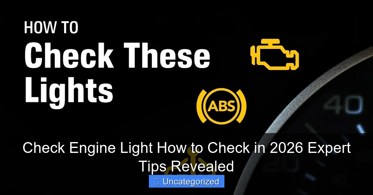 Check Engine Light How to Check in 2026 Expert Tips Revealed