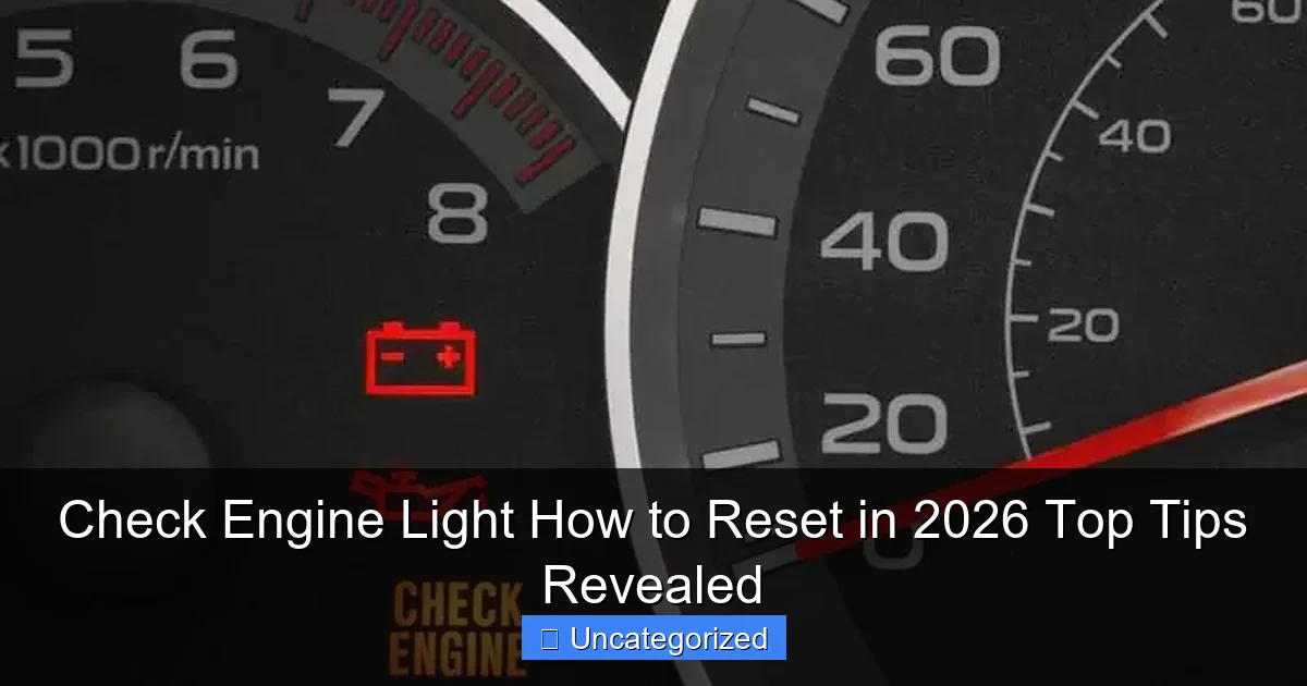 Check Engine Light How to Reset in 2026 Top Tips Revealed