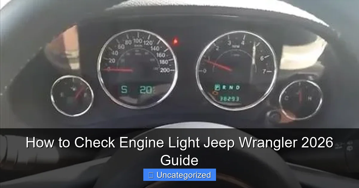 How to Check Engine Light Jeep Wrangler 2026 Guide