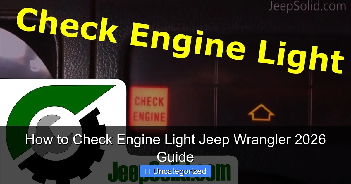 How to Check Engine Light Jeep Wrangler 2026 Guide