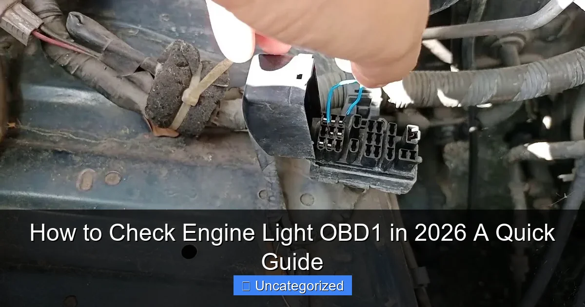 How to Check Engine Light OBD1 in 2026 A Quick Guide