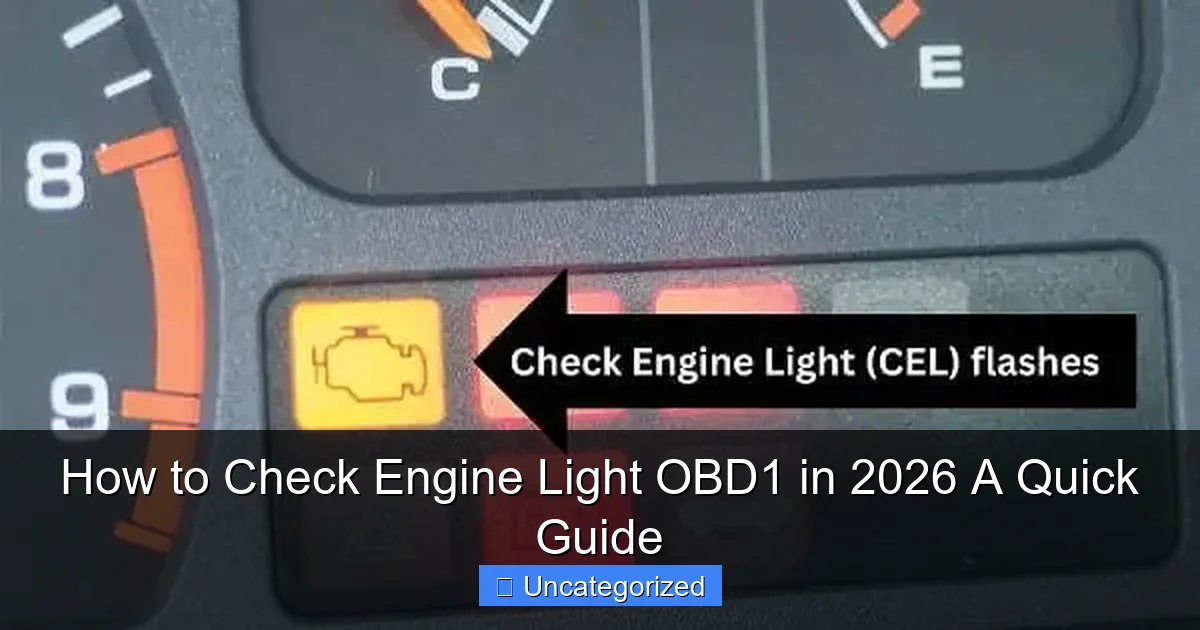 How to Check Engine Light OBD1 in 2026 A Quick Guide