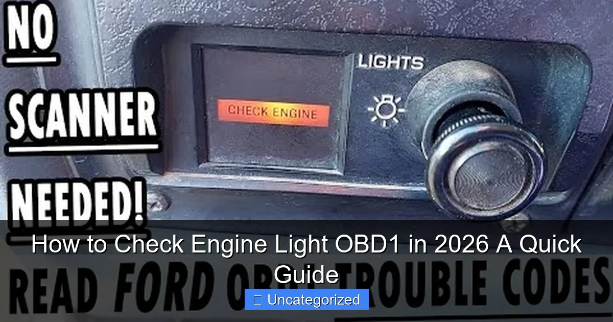How to Check Engine Light OBD1 in 2026 A Quick Guide