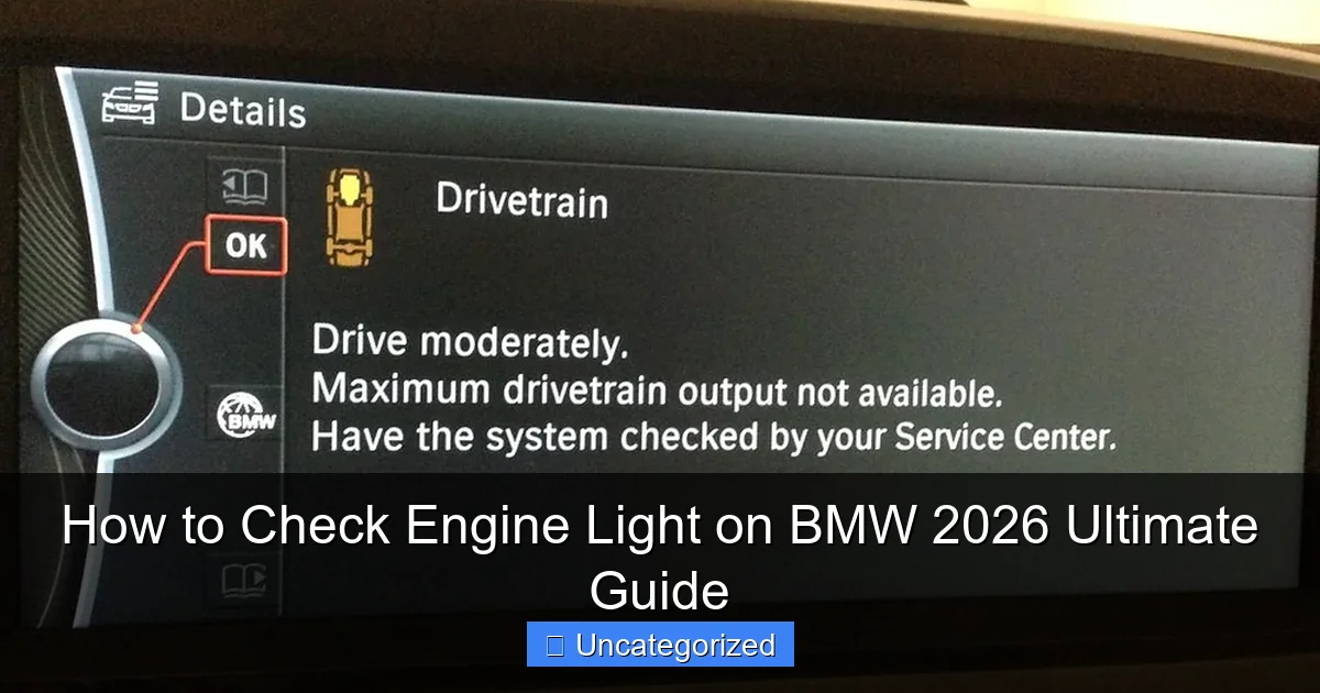 How to Check Engine Light on BMW 2026 Ultimate Guide