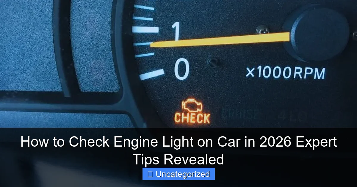 How to Check Engine Light on Car in 2026 Expert Tips Revealed