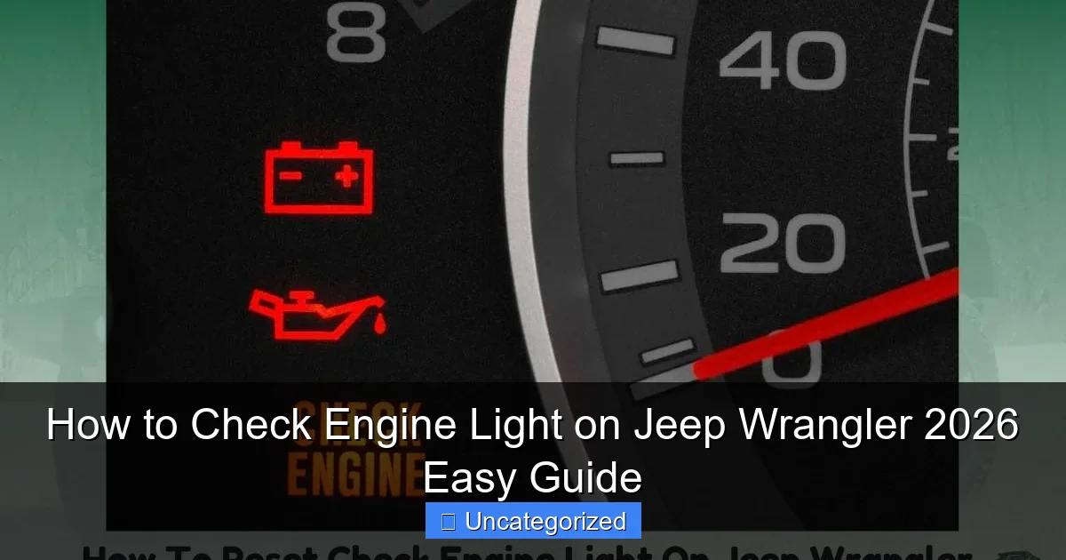How to Check Engine Light on Jeep Wrangler 2026 Easy Guide