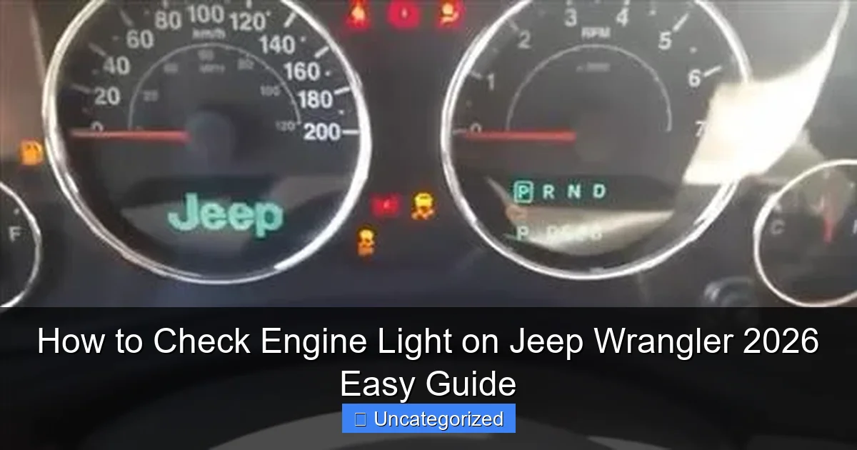 How to Check Engine Light on Jeep Wrangler 2026 Easy Guide