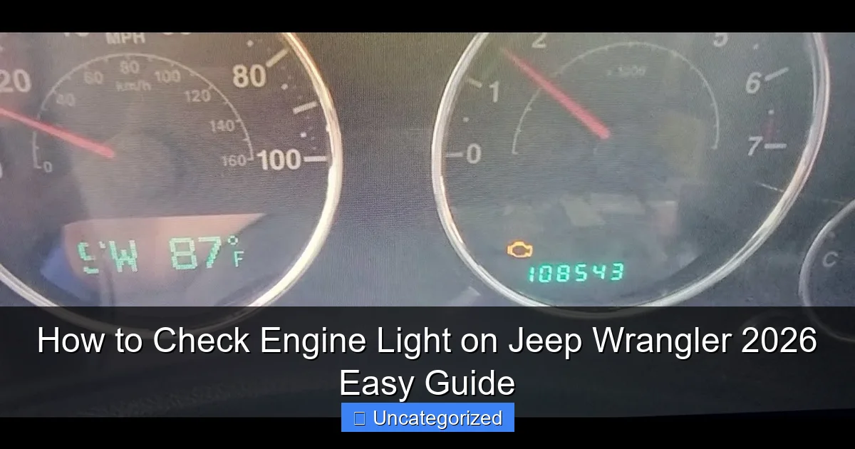 How to Check Engine Light on Jeep Wrangler 2026 Easy Guide