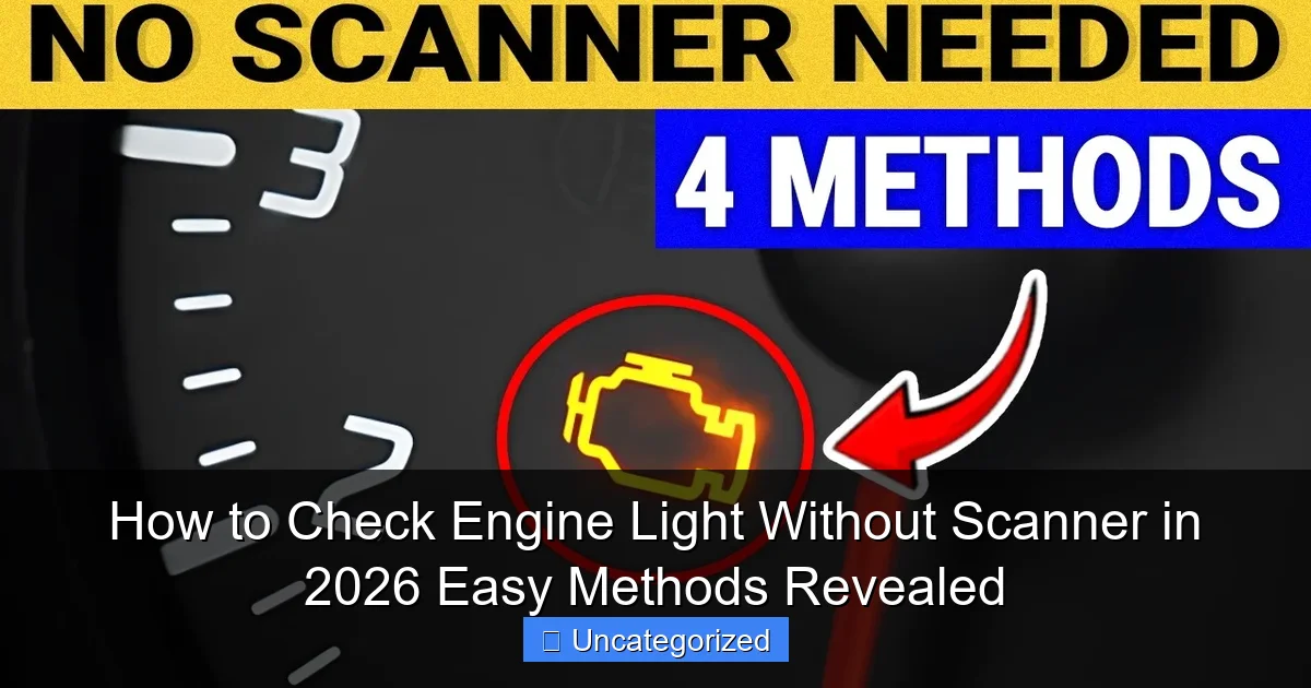 How to Check Engine Light Without Scanner in 2026 Easy Methods Revealed