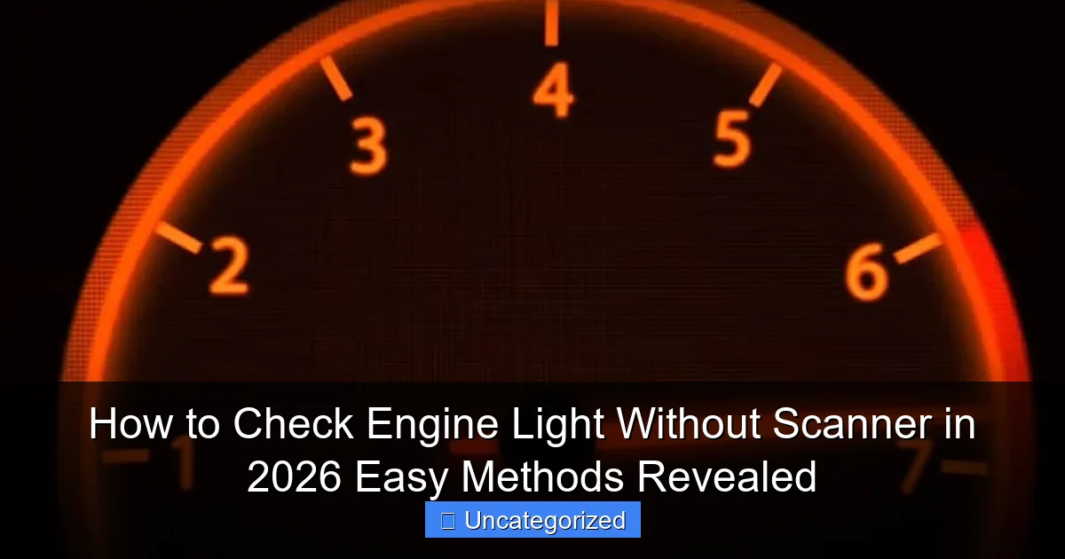 How to Check Engine Light Without Scanner in 2026 Easy Methods Revealed