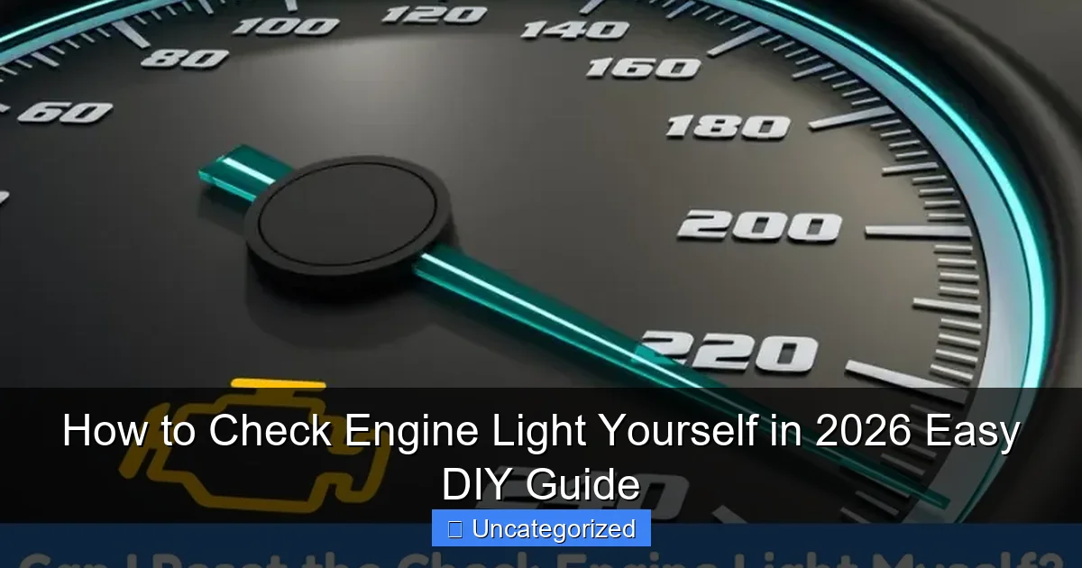 How to Check Engine Light Yourself in 2026 Easy DIY Guide