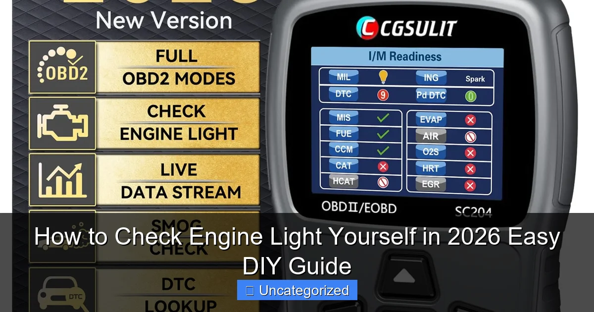 How to Check Engine Light Yourself in 2026 Easy DIY Guide